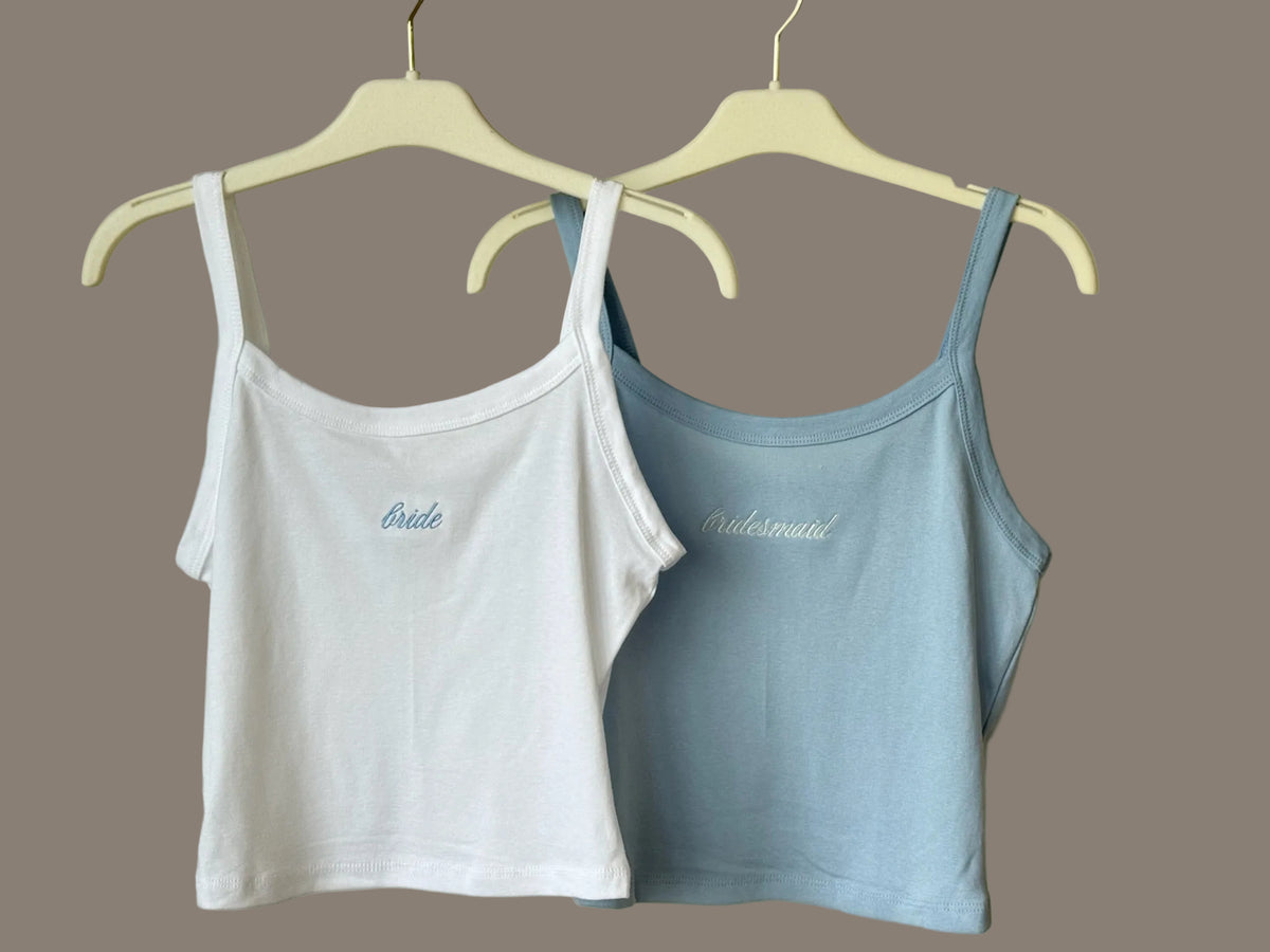 Bride and Bridesmaid tanks from The Stitchery at Ella Park